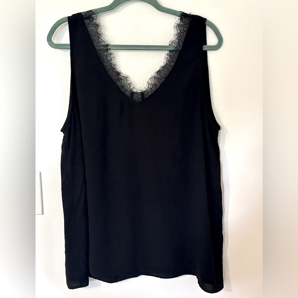 Halogen 2x Lace Trim VNeck Blouse